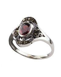 Ring 'Red Marcasite' mit Zirkonia - vergleichen und g&uuml;nstig kaufen